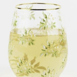 Oak Lane Stemless Wine Glass Garden Buds 4 Piece